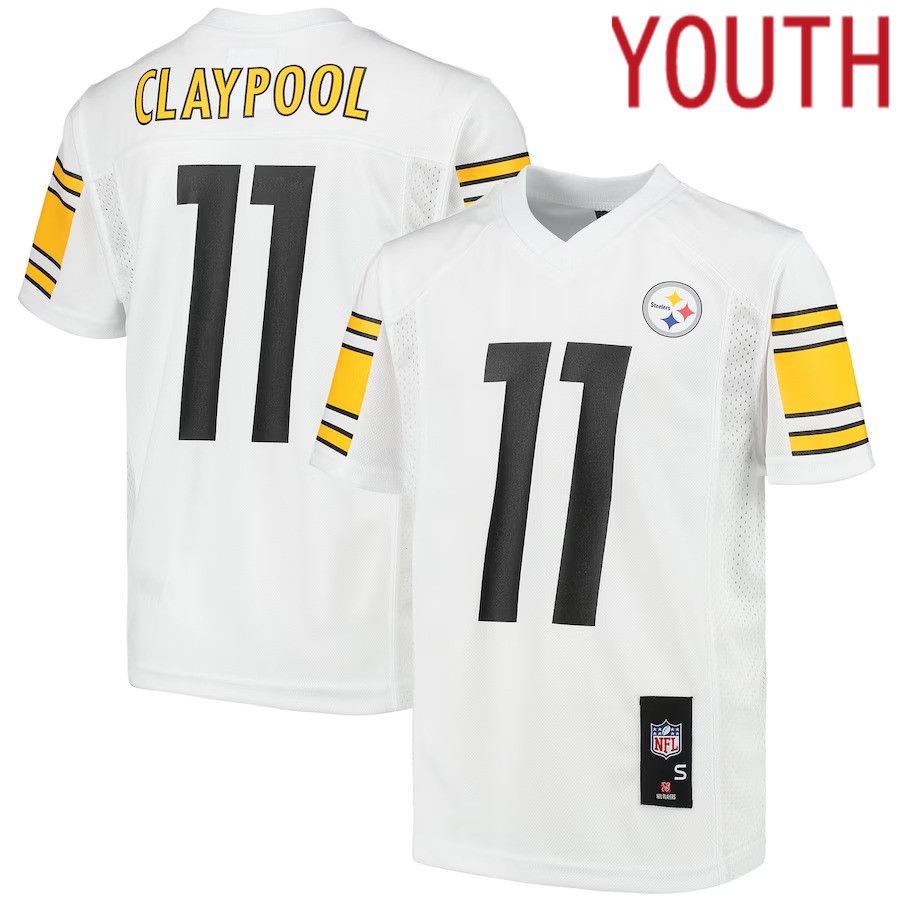 Youth Pittsburgh Steelers #11 Chase Claypool White Replica Player NFL Jersey